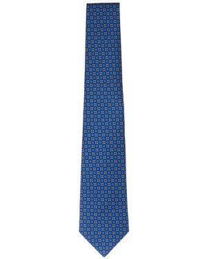 Kiton Accessoires ,Blauw ,8 Cm Lineaire Stropdas