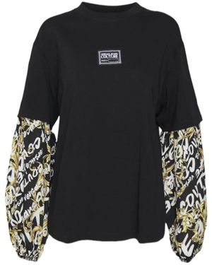 Versace Jeans Couture Long Sleeve T-Shirts - Black