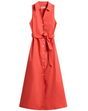 Woolrich Kleedjes ,Oranje ,Katoen Katoenen Poplin Jurk - Rood