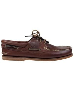 Timberland Braune Leder Schnür-Mokassins