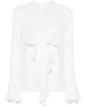 Givenchy Textured V-Neck Bell Sleeve Blouse - Wit