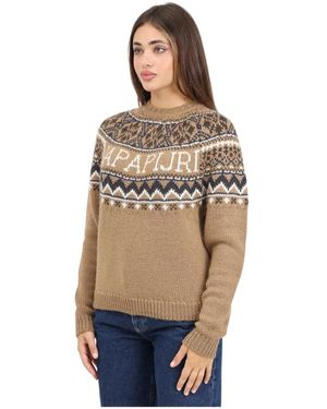 Napapijri Retro jacquard pullover braun - Natur