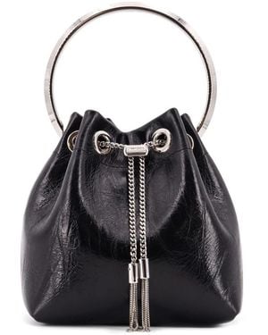 Jimmy Choo Schwarze Beuteltasche Mit Metallgriff