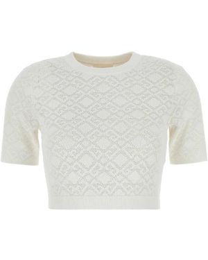 Givenchy Truien & Vesten ,Wit ,Cropped Gebreide Trui