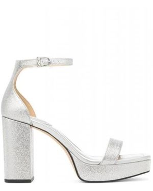Michael Kors Schoenen ,Grijs ,Leer Merriam Platform Sandaal - Metallic