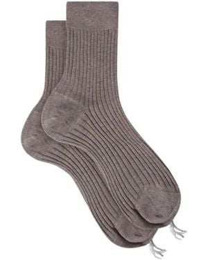 SCAROSSO Graue Baumwoll-Sneakersocken