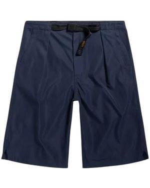 G-Star Gestreepte Chino Korte Broek Met Riem - Blauw