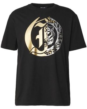 Just Cavalli Schwarzes logo t-shirt und polo