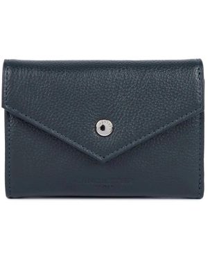 Lancaster Accessoires ,Blauw ,Leer Leren Kaarthouder Met Drukknoopsluiting