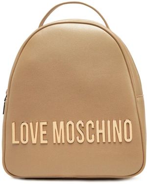 Moschino Tassen ,Polyester Logo Lettering Rugzak - Naturel