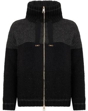 Herno Truien & Vesten ,Zwart ,Wol Cardigan Met Rits