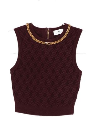 Elisabetta Franchi Round-Neck Knitwear - Red