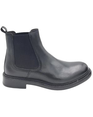 Exton Schoenen ,Zwart ,Leer Beatles Chelsea Boot - Blauw