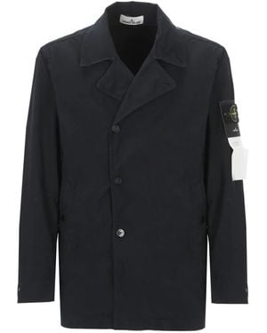 Stone Island Single-Breasted Coats - Black