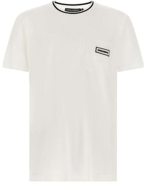 Dolce & Gabbana Katoenen Jersey T-Shirt - Wit