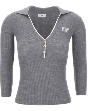 Elisabetta Franchi Polo Shirts - Grey