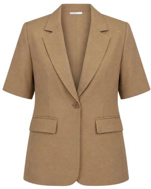 Imperial Jassen ,Leer Giacca Manica Corta - Naturel