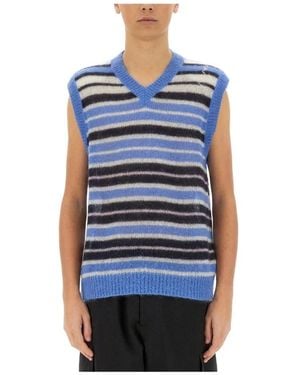 Marni Truien & Vesten ,Veelkleurig ,Wol Tops Zonder Mouwen - Blauw