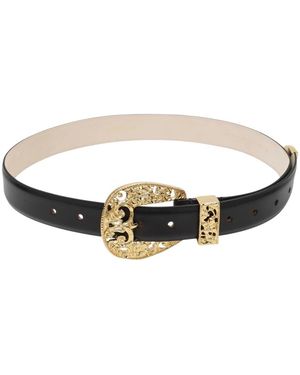 DEHANCHE Accessoires ,Zwart ,Leer Versailles Riem - Bruin