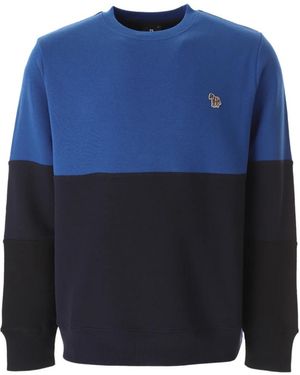 Paul Smith Hoodies & Sweatvesten ,Blauw ,Katoen Double Tone Zebra Sweatshirt