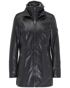 carlo colucci Lange Donatella Lederjacke - Schwarz