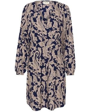 Cream Short Dresses - Blue