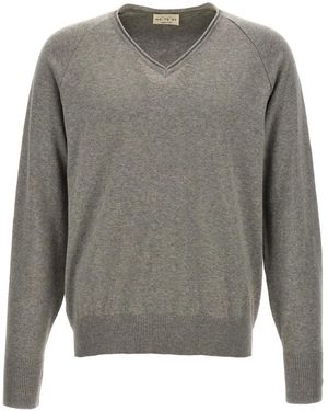 Ma'ry'ya V-Neck Knitwear - Grey