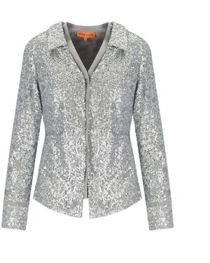 Stine Goya Graues pailletten elegantes hemd