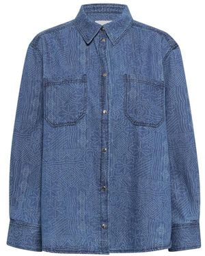 Part Two Denim Dot Print Hemd - Blau
