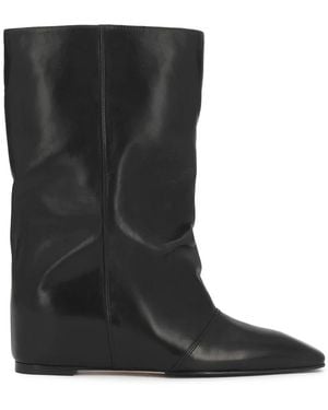 Kazar Schoenen ,Zwart ,Leer Zwarte Enkellaarsjes Van Echt Leer Met Verborgen Sleehak