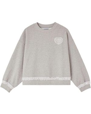 Ganni Hoodies & Sweatvesten ,Grijs ,Katoen Isoli Sweatshirt