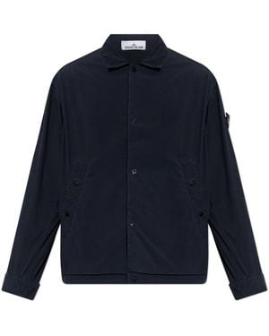 Stone Island Lichtgewicht Jack Met Kraag - Blauw