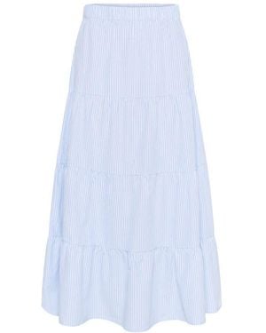 Cream Midi Skirts - Blue