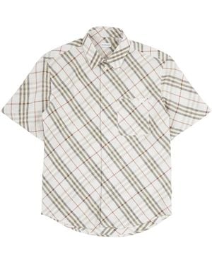 Burberry Overhemden ,Veelkleurig ,Overhemden Met Korte Mouwen - Wit
