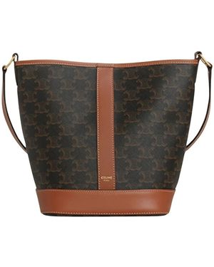 Celine Tassen ,Bruin ,Leer Kleine Bucket Bag - Zwart