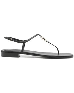 Gucci Schoenen ,Zwart ,Leer Gg Marmont Thong Sandal