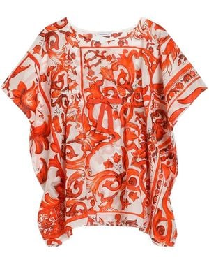 Dolce & Gabbana Overhemden ,Veelkleurig ,Blouses - Rood