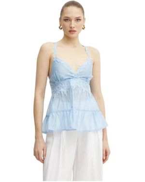 Ermanno Scervino Mouwloze Blouse - Blauw