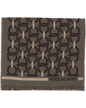 Ferragamo Wollschal Mit Haken - Mettallic