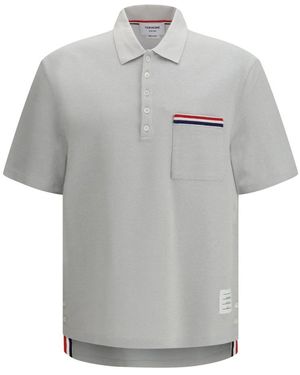 Thom Browne Poloshirt Met Borstzakje - Grijs