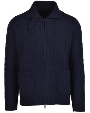 Paolo Pecora Cardigan Met Rits - Blauw