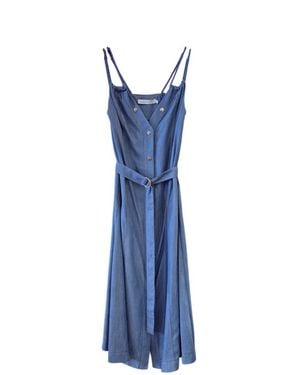 SIMONA CORSELLINI Kleedjes ,Blauw ,Denim Denim Jassen