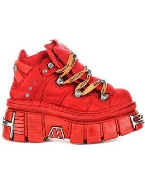 New Rock Lace-Up Boots - Red