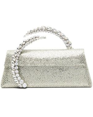 L'ALINGI Kristallverzierte Goldene Clutch-Tasche - Weiß