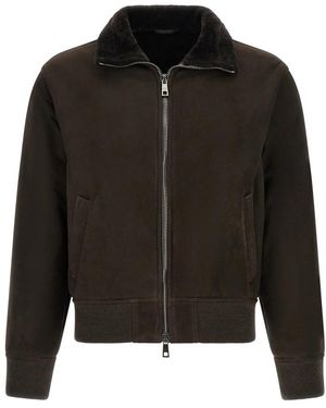 Giorgio Brato Suede Bomberjack - Zwart