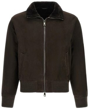 Giorgio Brato Suede Bomberjack - Zwart