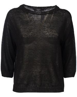 Weekend by Maxmara Oversized Linen Boatneck Sweater - Schwarz