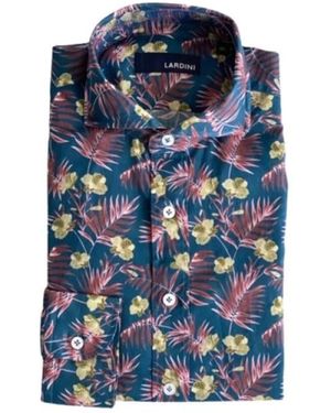 Lardini Katoenen Overhemd Met Print - Blauw