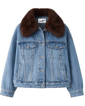 MC2 Saint Barth Spijkerjas Met Bontkraag - Blauw