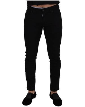 Dolce & Gabbana Black cotton dg crown men denim jeans - Nero